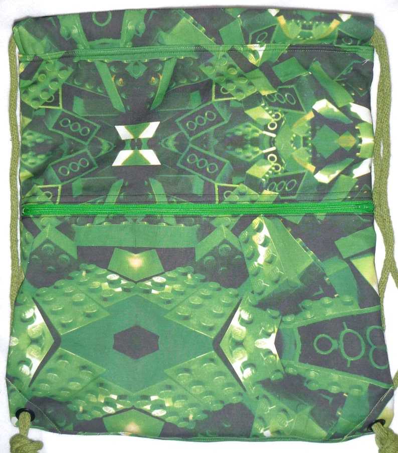 Building Blocks Backpack/tote Green Custom Print Etsy