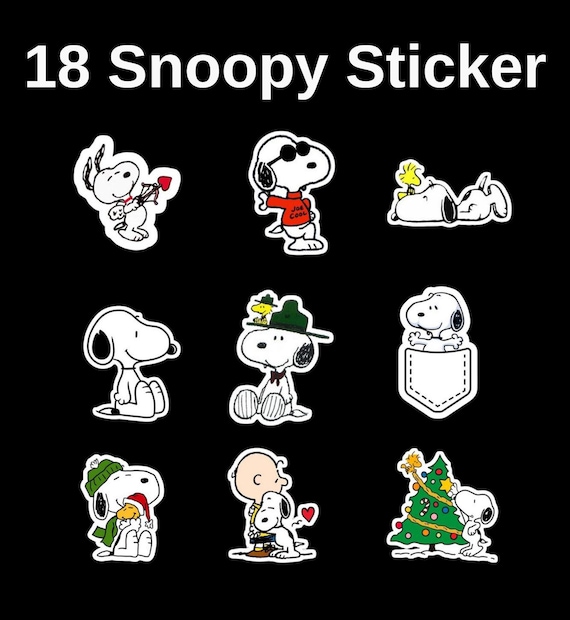 18 Snoopy sticker,snoopy PNG,PDF,JPG,digital images | instant download,snoopy stickers