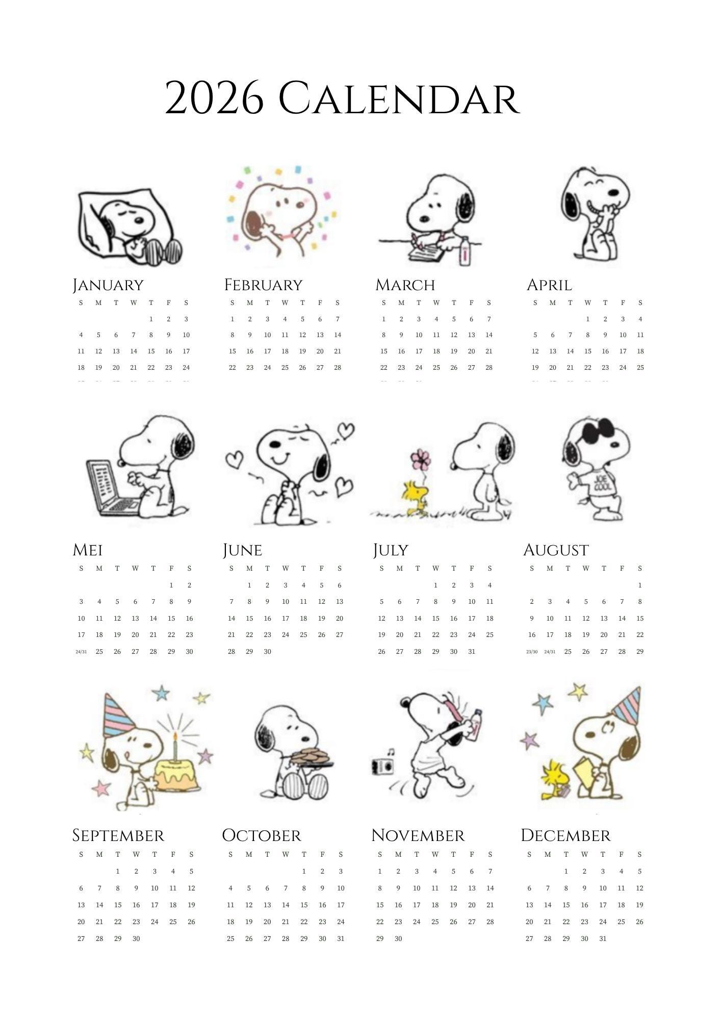 2026-snoopy-calendar-printable-png-transparent-background-digital