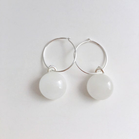 glass hoop earrings