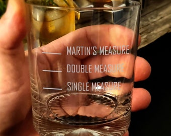 Engraved Measuring Whiskey Glass: Personalized Gift for Him