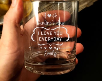 Personalized Whiskey Glass: Funny Valentine's Day Gift for Him