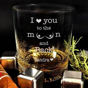 Spersonalizowany prezent dla niego na szklankę whisky Kocham Cię Prezent dla chłopaka, Prezenty dla mężczyzn, Prezent dla męża Zabawne prezenty dla niego Walentynki
