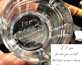 Personalisiertes Whiskyglas: Benutzerdefinierte handgeschriebene Geschenknachricht für Whisky-Liebhaber