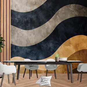 Décoration murale en forme de motif, papier peint abstraction géométrique, papier peint pour maison moderne, papier peint de salle de bain, décoration murale abstraite, papier peint amovible,