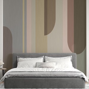 Papier peint géométrique abstrait, décoration murale bohème, décoration murale amovible pour chambre à coucher et salon, idée cadeau pour la maison moderne