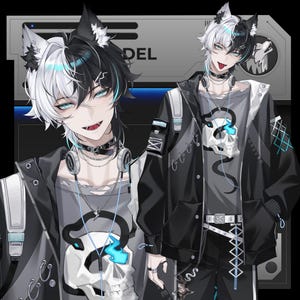 Live2d Premade Model | Wolf | Over 10 Expressions