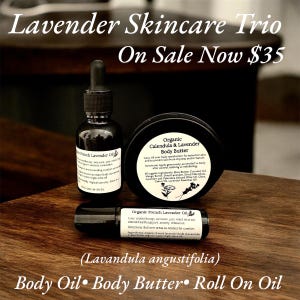100% Organic Lavender Skincare Trio (Lavandula Angustifolia)