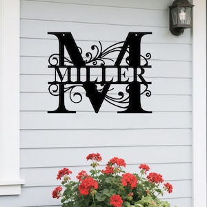 Metalen naambordje, metalen muurkunst, bordje achternaam, monogram muurbord, bord familienaam, gepersonaliseerd metalen bord, custom metal art, housewarmingcadeau
