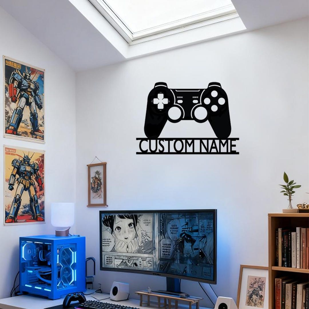 Custom Metal Gamer Sign: Controller Wall Art, Game Room Decor - Etsy