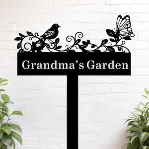 Custom Garden Metal Sign,Personalized Garden Sign with Stakes,Metal Yard Art Sign,Outdoor Sign,Garden Sign Gifts,Gift for Mom,Grandma&#39;s Gift