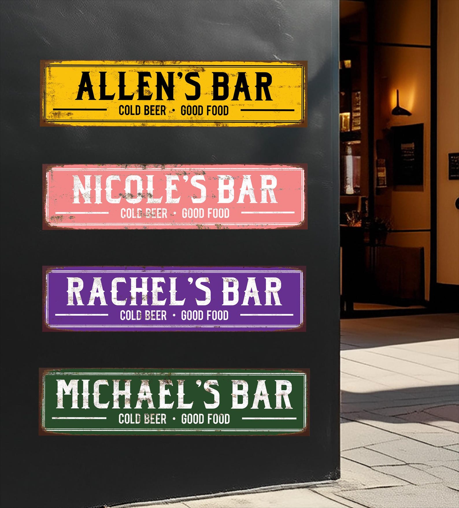 Personalized Bar Metal Sign,custom Bar Metal Sign,text Metal Sign,make ...