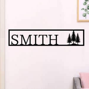 Personalized Pine Tree Name Metal Sign,Custom Family Name Metal Sign,Last Name Metal Sign,Porch Wall Decor,Housewarming Gift,Wedding&#39;s Gifts