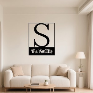Monogram Metal Sign Personalized,Custom Family Name Sign,Letter S Metal Sign,Initial Sign,Home Sign,Wall Decor,Outdoor Sign,For Housewarming