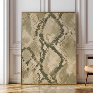 Sand Python I – Neutral Snake Skin Wall Art, Beige Reptile Pattern Printable