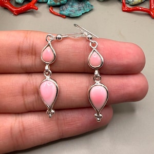 925 Sterling Silver Native American Queen Conch Shell Dangle Earrings Jewelry