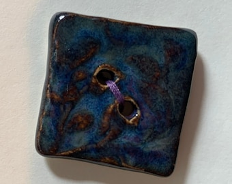 Blue Square Ceramic Button (sm)