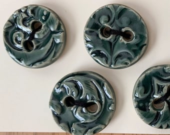 Green Ceramic Button Set (6)