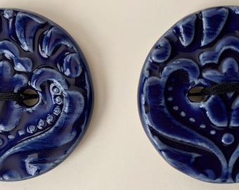 Indigo Blue Ceramic Buttons