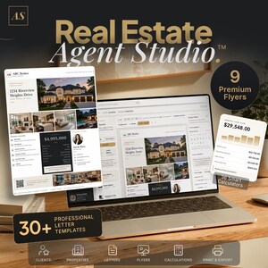 Real Estate Agent Workspace |  HTML CRM, Templates, Flyers (Digital Download)