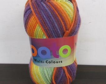 Brand New Cygnet Pato Multi Colours Yarn - Playground - Chunky - 100g - Acrylic - Machine Washable - Knitting and Crochet Wool