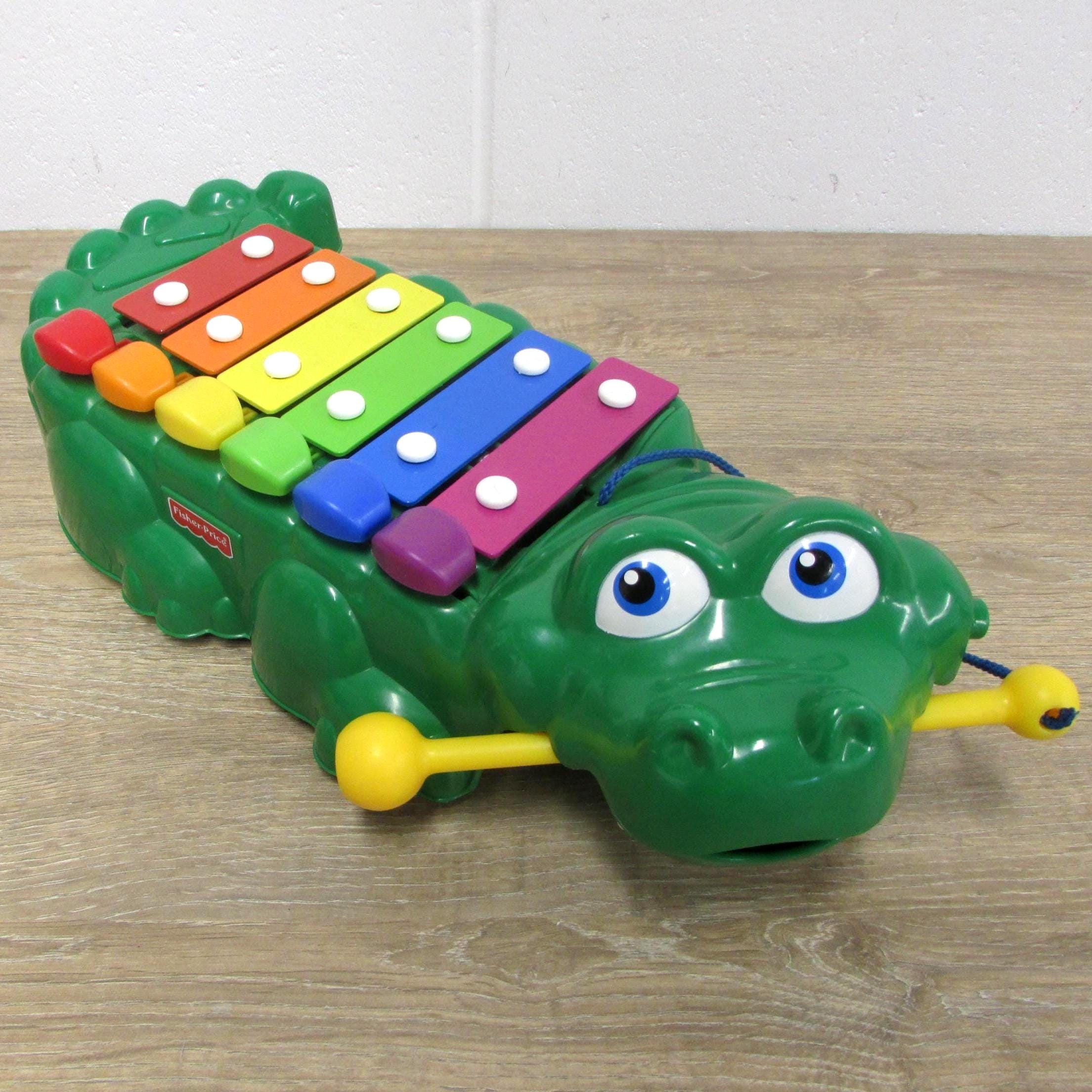 Fisher-price 2005 Xylophone Crocodile Musical Toy Piano Pull