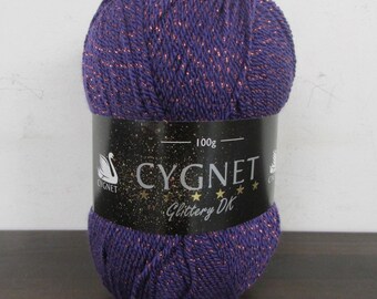 Brand New Glittery Deluxe Cygnet Yarn - Phantom - Glittery DK - 100g - Acrylic - Machine Washable - Knitting and Crochet Wool