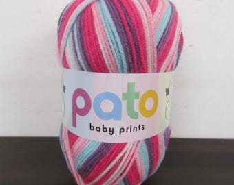 Brand New Cygnet Baby Prints Pato Yarn - Raspberry Ripple - DK - 100g - Acrylic - Machine Washable - Knitting and Crochet Wool