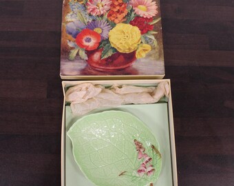 Foxglove Carlton Ware Jam Dish W/Spoon Original Box Breakfast Afternoon Tea Ceramic Hand Painted