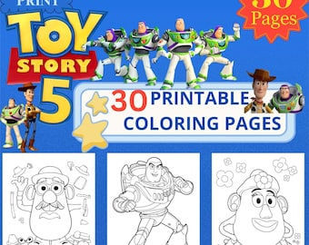 5 páginas para colorear de Toy Story para niños: 30 diseños sencillos (descarga en PDF) Descarga digital