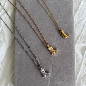 Cowboylaarsketting, roestvrij staal 18k verguld, western cowboylaarzenhangerketting, waterdichte ketting, sieraden die niet aantasten.