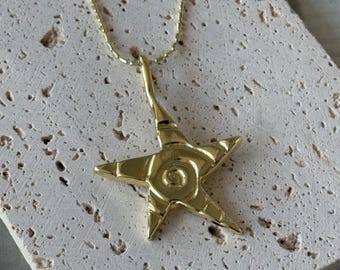 Chunky Star Necklace: 18k Gold Plated Stainless Steel Sea Star