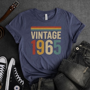 Vintage 1965 T-Shirt - Retro Distressed 60th Birthday Tee for Men and Women, Unisex Jersey, Gift Shirt, Classic Birthday Top, 60th Birthday
