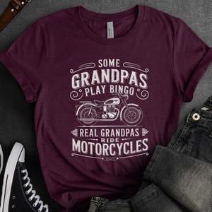 Real Grandpas Ride Motorcycles Shirt - Funny Biker Grandpa T-Shirt - Motorcycle Lover Gift for Men - Vintage Motorcycle Tee