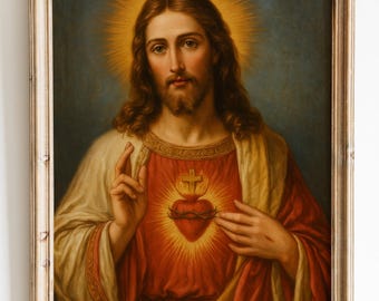 Sacred Heart of Jesus Picture: Religious Art Catholic Home Decor (Digital Download)