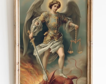 聖ミカエル大天使 24 x 36 インチ ロール ウォール ポスター - Etsy 日本