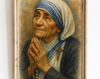Mother Teresa Portrait: Catholic Wall Art, Saint Teresa of