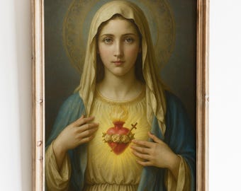 聖母マリアの汚れなき御心 ポスター A4 聖母マリアのプリント