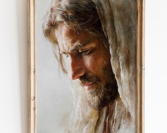 Jesus Christ Portrait, Savior Christian Wall Art (Digital Download)