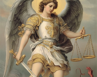 Archangel Michael Art Print, Saint Michael Home Decor (Digital Download)
