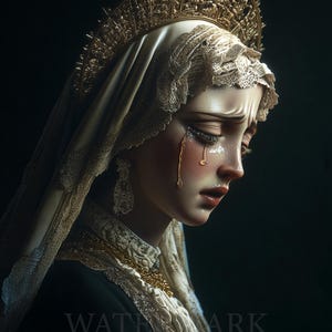 Our Lady of Sorrows Wall Art: Mater Dolorosa Painting (Digital Download)