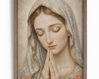 Mother Mary Printable, Catholic Religious Marian Blessed Virgin Art (Digital Download)
