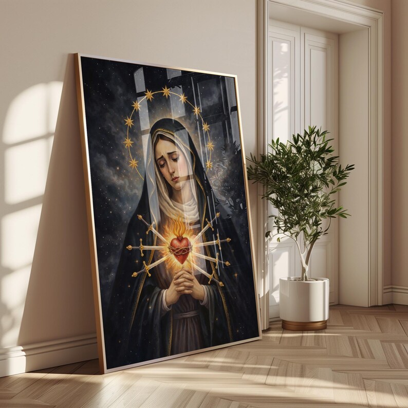 Our Lady of Sorrows Catholic Wall Art | Christian Religious (digital ...