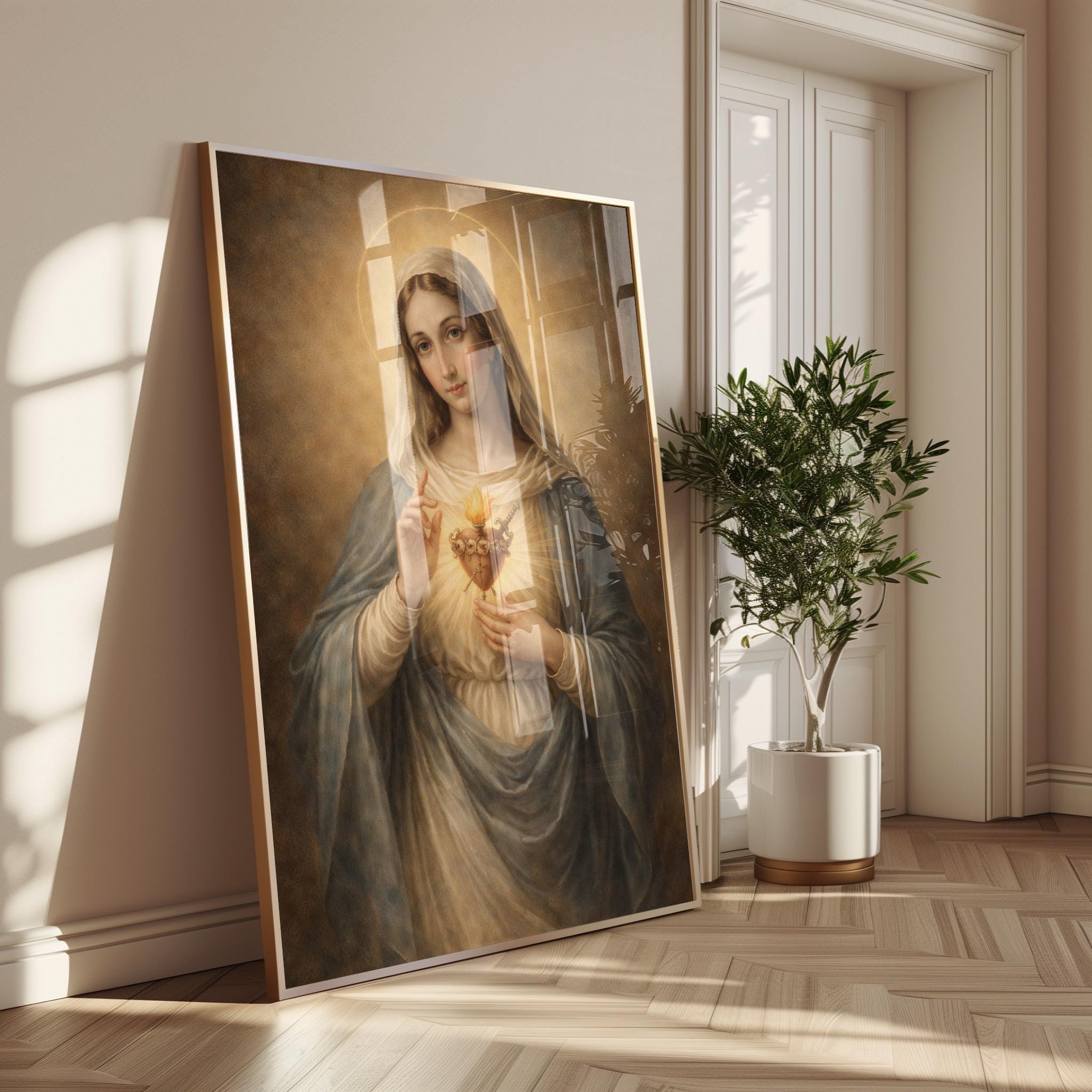 Immaculate Heart of Mary Catholic Wall Art | Christian Religious Print ...