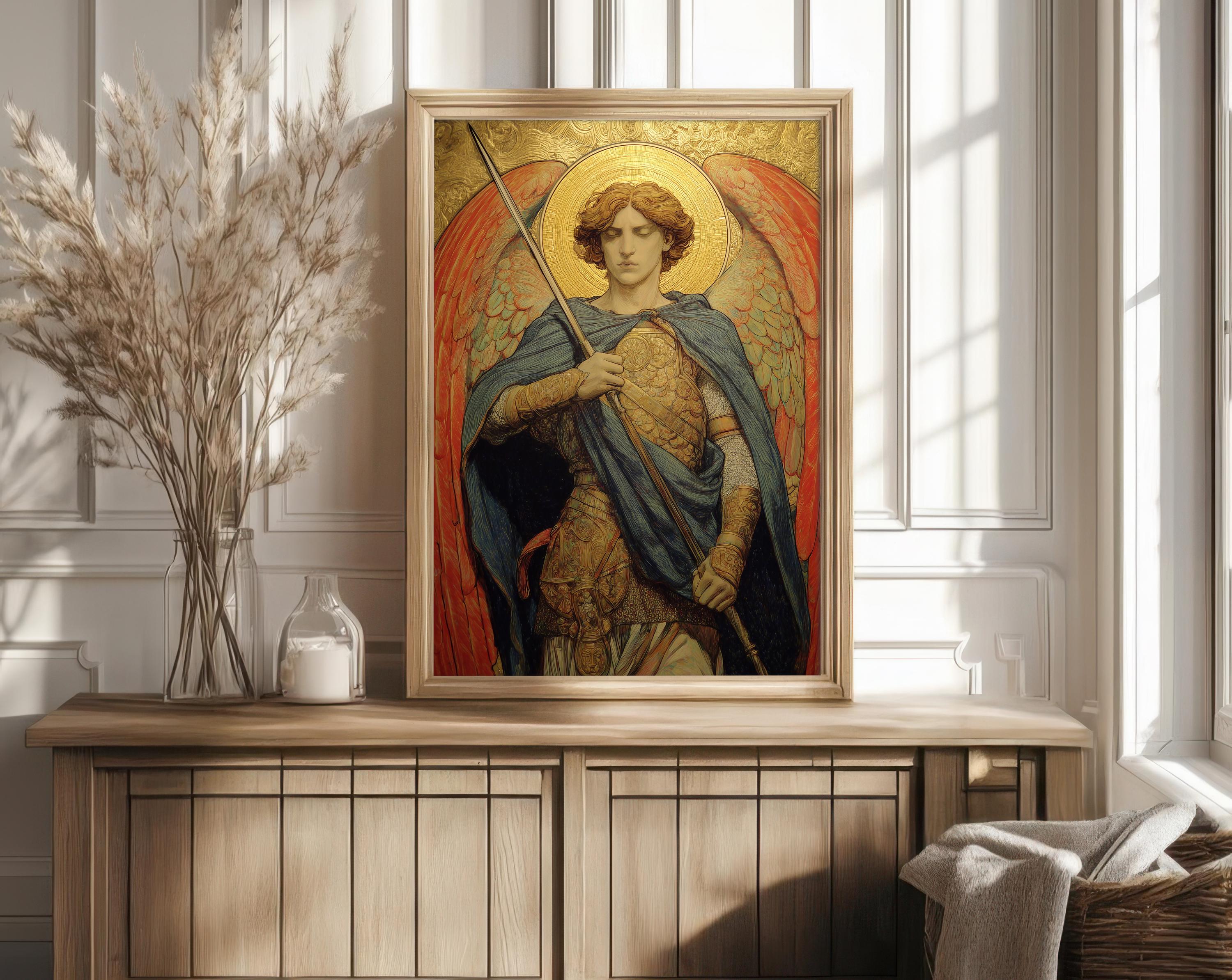 Archangel Michael Wall Art for Home Decor, Archangel Saint Michael ...