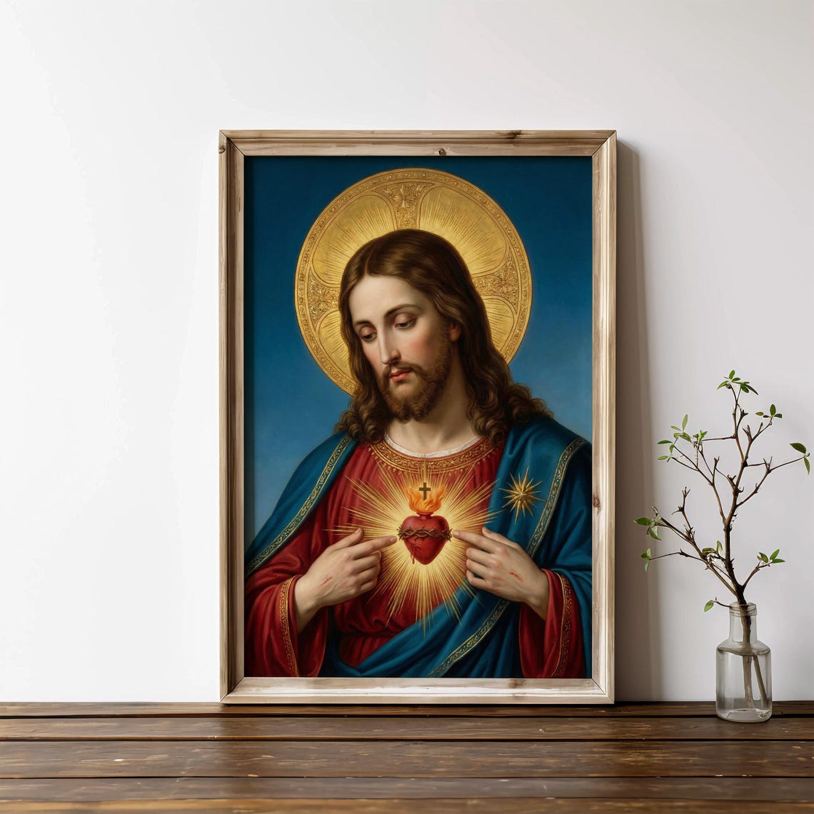 Sacred Heart of Jesus Catholic Wall Art | Christian Religious Home ...