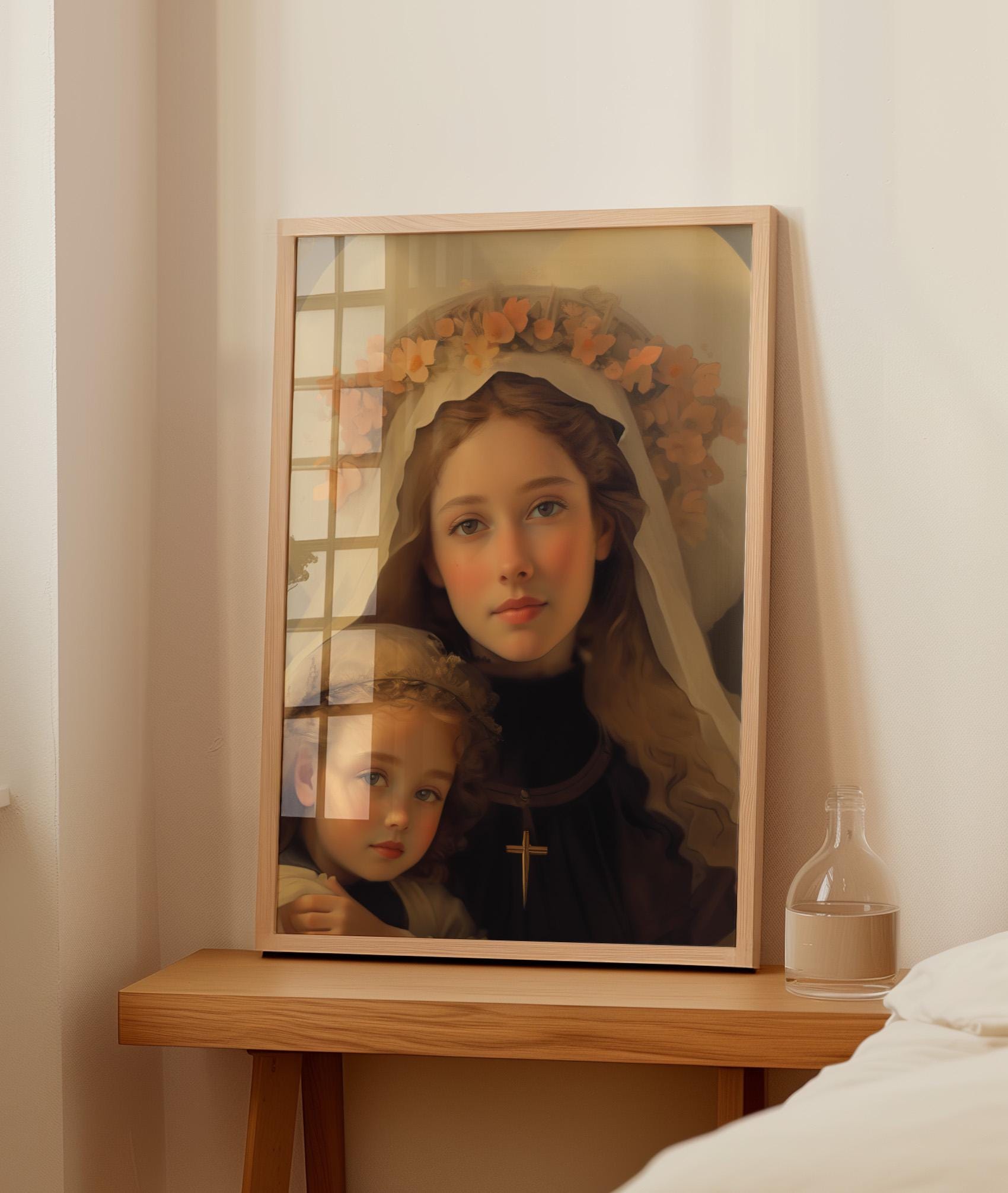Virgin Mary and Baby Jesus Art Print | Madonna Holding Child Catholic ...