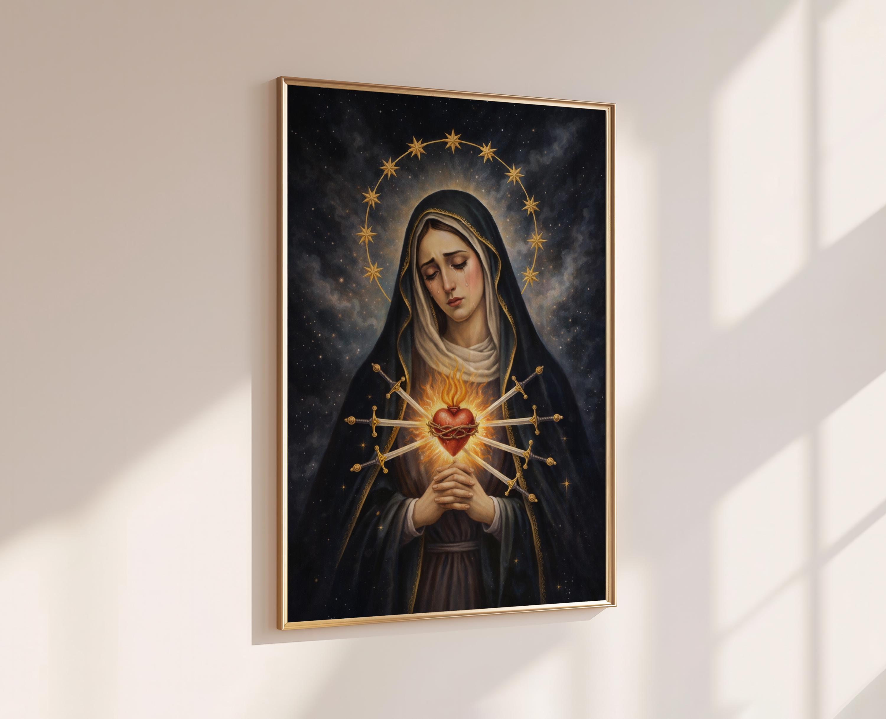 Our Lady of Sorrows Catholic Wall Art | Christian Religious (digital ...