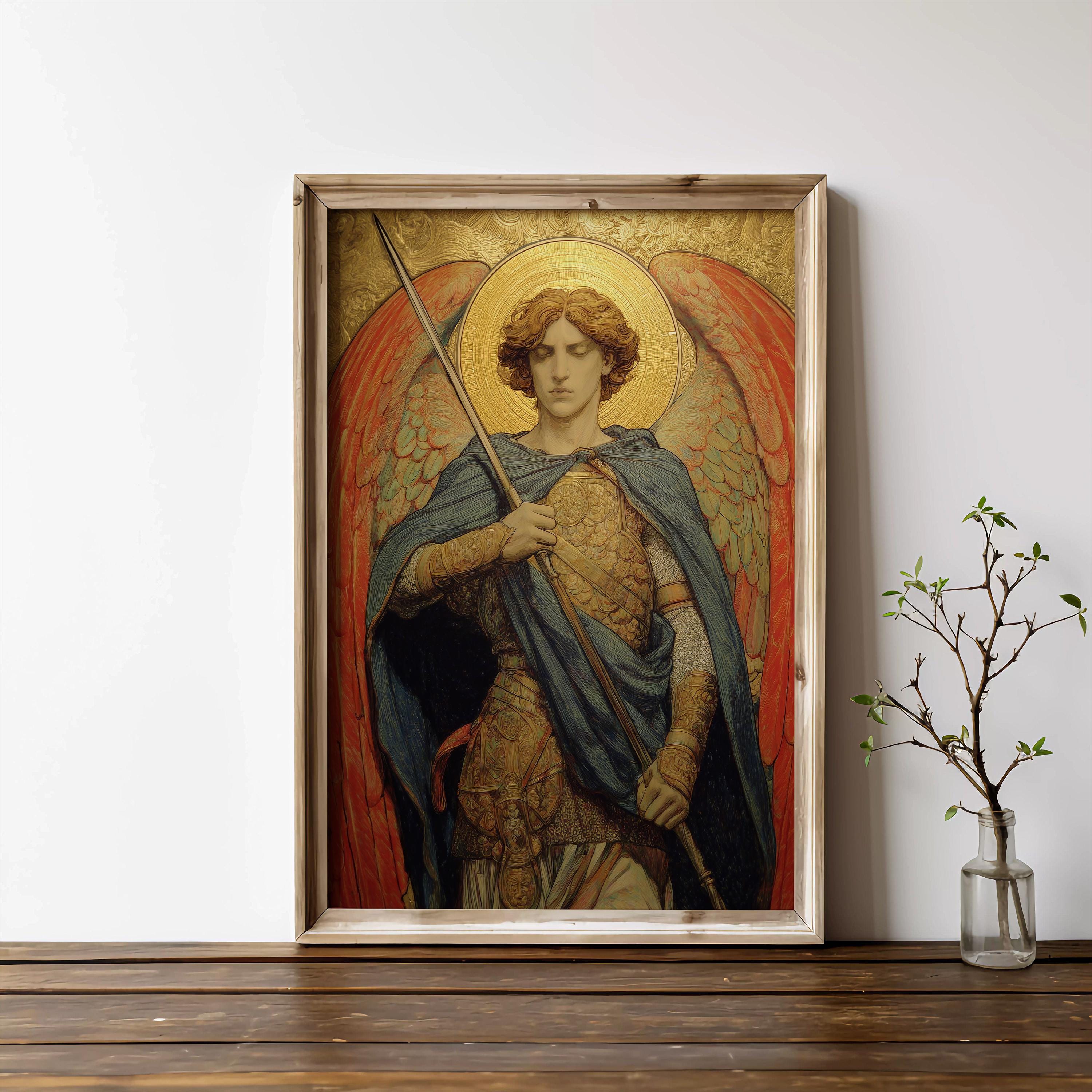 Archangel Michael Wall Art for Home Decor, Archangel Saint Michael ...