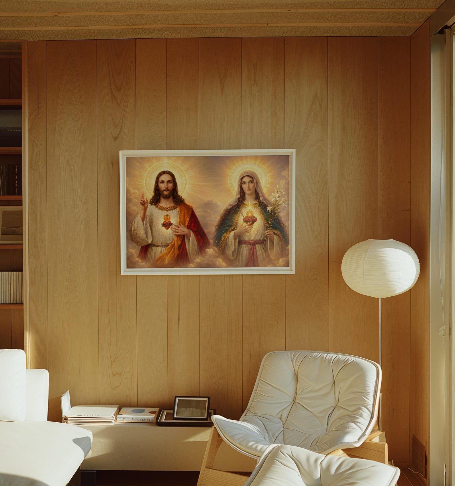 Twin Hearts of Jesus and Mary Wall Art | Sacred Heart Catholic ...